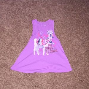 purple « Wonder Nation » tank top with llama.